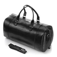 Brødrene Pánská kožená cestovní taška přes rameno R30 Black