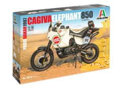 Italeri Cagiva "Elephant" 850 Paris-Dakar 1987, Model Kit motorka 4643, 1/9