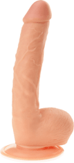 XSARA Realistický penis s varlaty elastické dildo na pevné přísavce - 71428689
