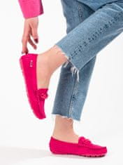 Amiatex Stylové dámské červené mokasíny bez podpatku + Ponožky Gatta Calzino Strech, odstíny červené, 36