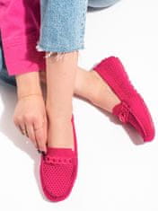 Amiatex Stylové dámské červené mokasíny bez podpatku + Ponožky Gatta Calzino Strech, odstíny červené, 36