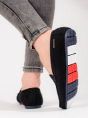 Amiatex Komfortní mokasíny dámské černé bez podpatku + Ponožky Gatta Calzino Strech, černé, 37