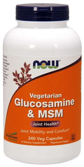 NOW Foods Vegetariánský Glukosamin & MSM, 240 rostlinných kapslí