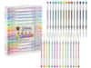 Grafix Gelová pera / propisky barevné v plastovém boxu sada 30ks - pastelové, neonové, třpytivé, metalické
