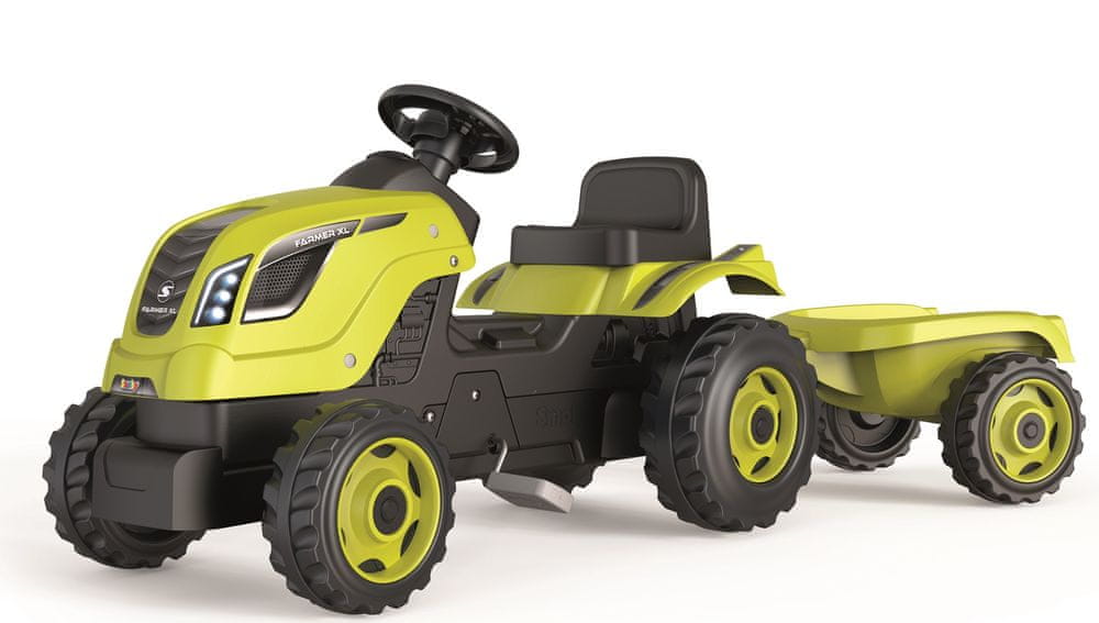 Levně Smoby Šlapací traktor Farmer XL zelený s vozíkem