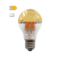 Diolamp  Retro LED Filament zrcadlová žárovka A60 6W/230V/E27/2700K/690Lm/180°/DIM, zlatý vrchlík