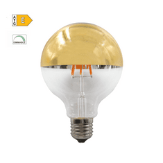 Diolamp  LED Filament zrcadlová žárovka 8W/230V/E27/2700K/900Lm/180°/DIM, zlatý vrchlík