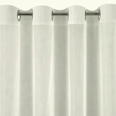 DESIGN 91 Hotová záclona s kroužky - Lucy krémová hladká, š. 1,4 mx d. 2,5 m