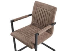 Beliani Sada 2 jídelních židlí v hnědé barvě z ekokůže BRANDOL