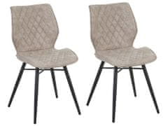 Beliani Sada dvou béžových jídelních židlí LISLE