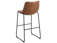 Beliani Sada dvou hnědých barových židlí FRANKS
