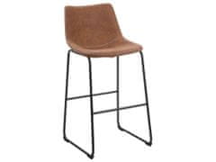Beliani Sada dvou hnědých barových židlí FRANKS