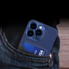 IZMAEL Kožené pouzdro Stand case pro Apple iPhone 14 - Tmavě modrá KP25101