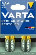 Varta nabíjecí baterie Recycled AAA 800 mAh, 4ks