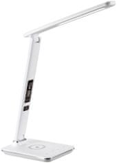 Immax LED stolní lampička Kingfisher, Qi nabíjení, bílá