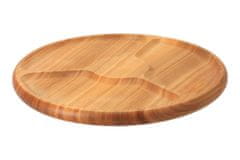 Čisté dřevo Servírovací dělený talíř