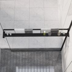 Vidaxl Police na stěnu průchozí sprchy černá 100 cm hliník