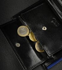 RONALDO Prostorná, vertikální pánská peněženka z lesklé přírodní kůže