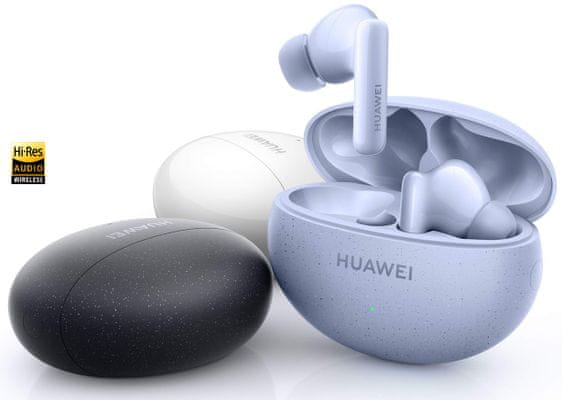  moderní bluetooth sluchátka huawei freebuds 5i handsfree anc technologie spouštění fotoaparátu výborný zvuk nabíjecí pouzdro mobilní aplikace 