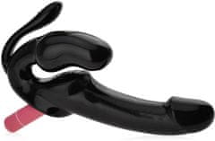 XSARA Samonosný strap-on vibrátor pro lesbičky s análním stimulátorem - 10 funkcí - 76389291