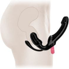 XSARA Samonosný strap-on vibrátor pro lesbičky s análním stimulátorem - 10 funkcí - 76389291