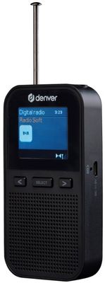  Sodoben radijski sprejemnik Denver DAH-126 FM Tuner DAB tuner izhod za slušalke izklop časovnika funkcija ure vgrajen zvočnik 