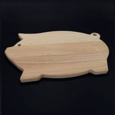 AMADEA Dřevěné prkénko servírovací ve tvaru prasete, masivní dřevo, 36x22x2 cm