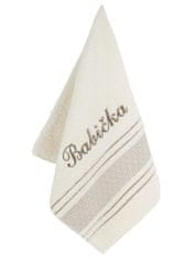 Froté ručník mozaika se jménem BABIČKA - Ručník - 50x100 cm - krémová