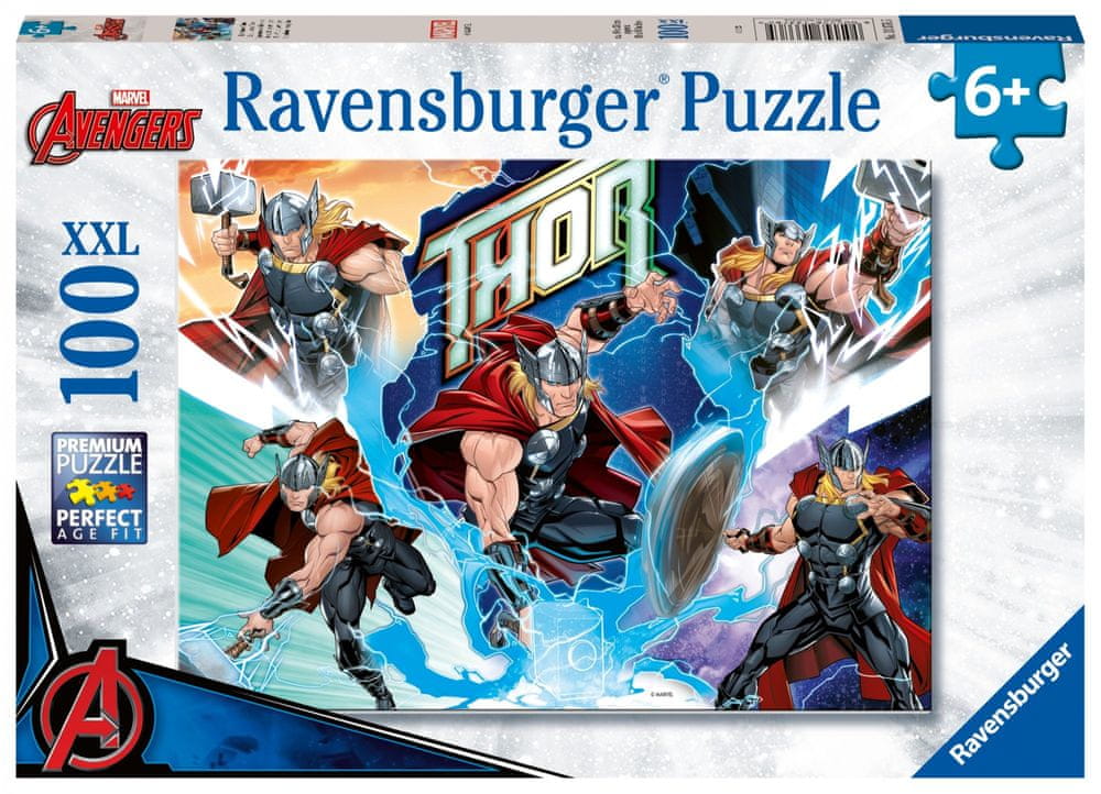 Levně Ravensburger Puzzle 133765 Marvel hero: Thor 100 dílků