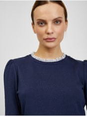 Orsay Tmavě modrý dámský svetr s košilovou vsadkou L