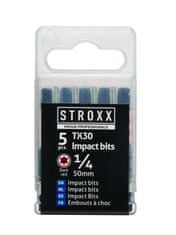 STROXX Sada bitů TX30 1/4“ x 50mm barevných - box 5 ks