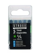 STROXX Sada bitů TX40 1/4“ x 50mm barevných - box 5 ks
