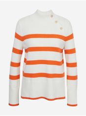 Orsay Oranžovo-bílý dámský pruhovaný svetr XS