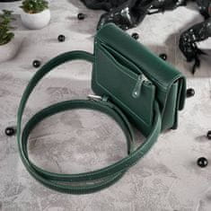 PAOLO PERUZZI Zelená dámská kožená kabelka 3W1 In-23