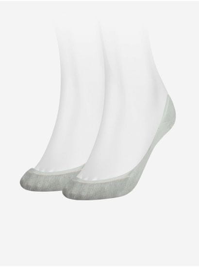 Tommy Hilfiger Sada dvou párů světle šedých dámských ponožek Tommy Hilfiger