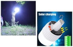 CoolCeny Solární kempingová dobíjecí svítilna - 5 režimů svícení