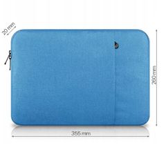 ZAGATTO Pouzdro na notebook 13,3" modrý dámský pánský prostorný a lehký jednokomorový pouzdro na notebook s přední kapsou, 26x36x2,5 / ZG83