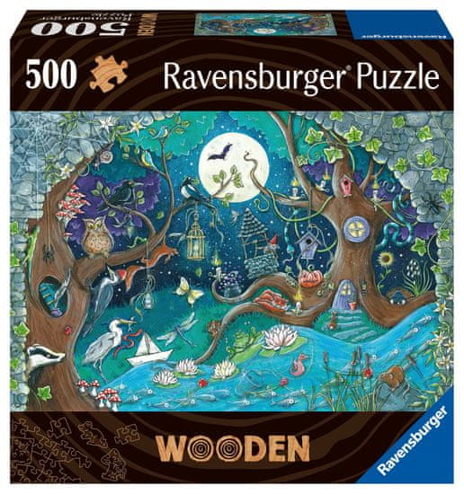 Ravensburger 175161 Dřevěné puzzle Kouzelný les 500 dílků