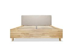 berke. Dubová postel s úložným prostorem Slim | Žinylka, béžová, 180x200