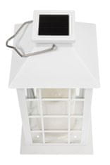 LUMILED Solární zahradní lampa LED závěsná bílá LIRIO 27cm