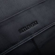 Betlewski Černá kožená pánská taška Tbs-316