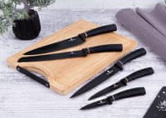 Berlingerhaus Sada nožů s nepřilnavým povrchem + prkénko 6 ks Black Rose Collection