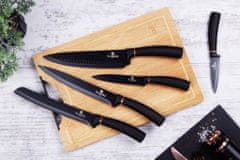 Berlingerhaus Sada nožů s nepřilnavým povrchem + prkénko 6 ks Black Rose Collection