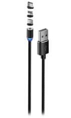 ColorWay Nabíjecí Kabel 3v1 Lightning+MicroUSB+USB-C/ Magnetic/ 2.4A/ Nylon/ 1m