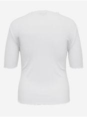 Only Carmakoma Bílé dámské žebrované tričko ONLY CARMAKOMA Ally 54