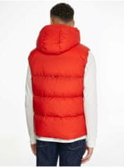 Tommy Hilfiger Červená pánská prošívaná vesta s kapucí Tommy Hilfiger M