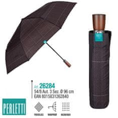 Perletti TIME Pánský automatický deštník Scottish / hnědý tmavý, 26284