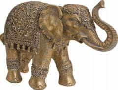 Koopman Ozdobná figurka slon štěstí zlatý 18 cm