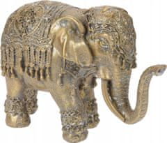 Koopman Ozdobná figurka slon štěstí zlatý 12 x 19 cm