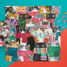 Galison Puzzle zimní kočky 500 dílků